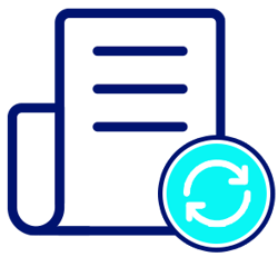 document and refresh icon graphic