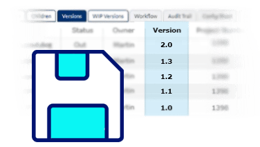 save icon overlapping the version tab of the Adept Software dashboard