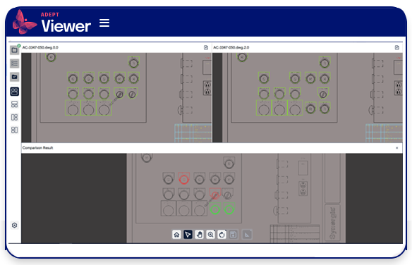 Compare 2D CAD Drawings with Adept Viewer