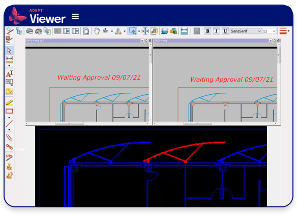 2D and 3D views in Adept Viewer