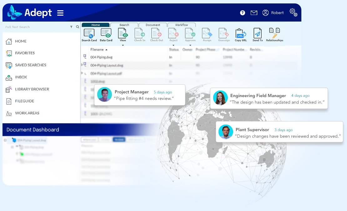 Adept software screen