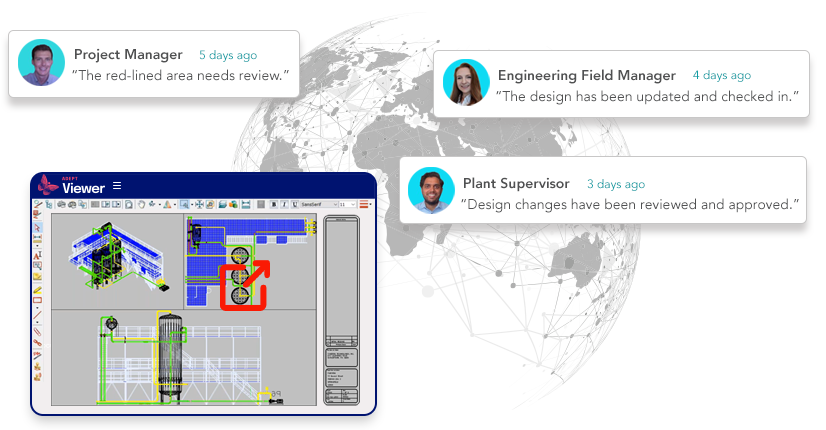 team members collaborating on the same document inside Adept Viewer